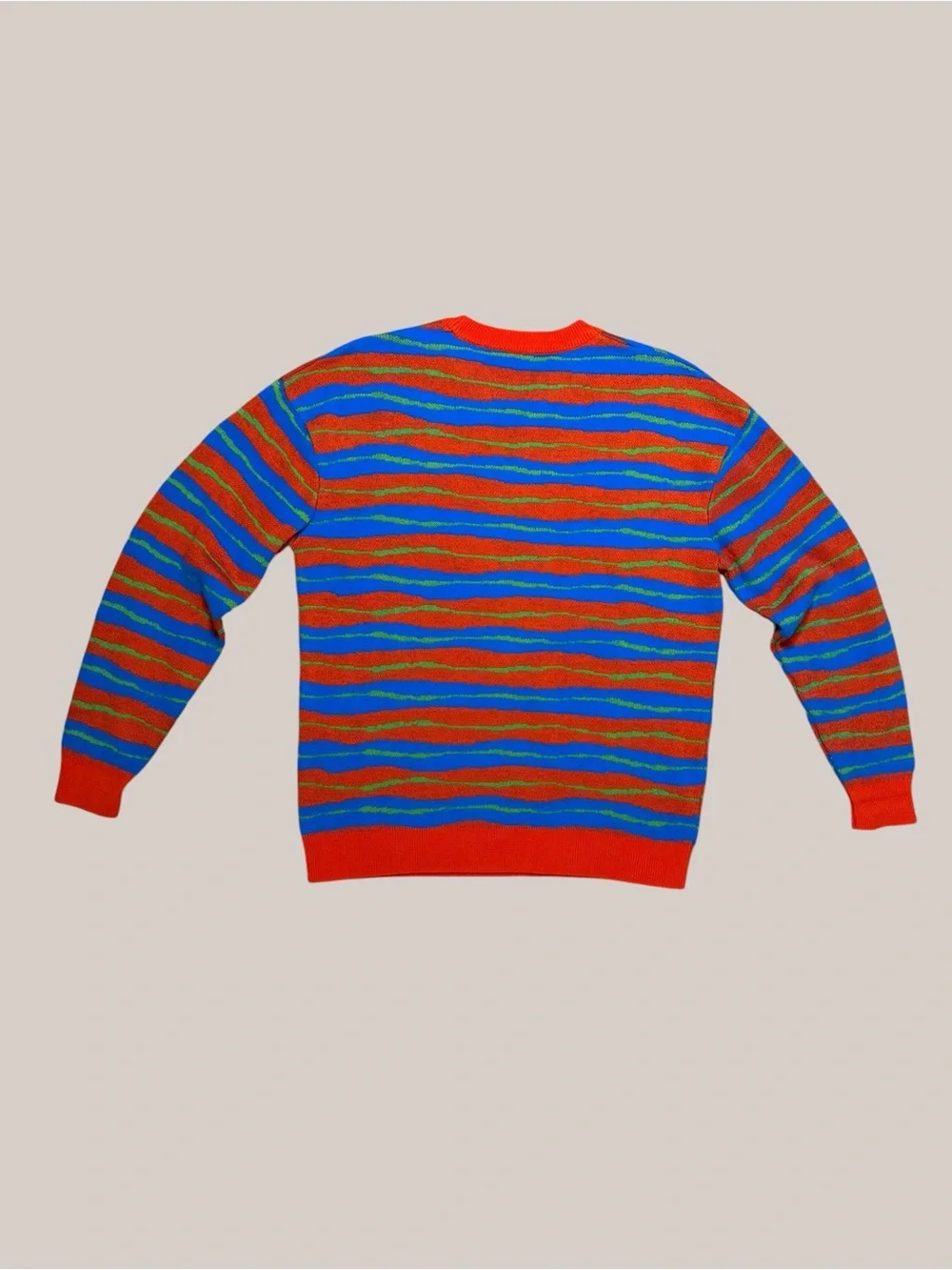Zara red blue and green striped sweater - Picture 2 of 4